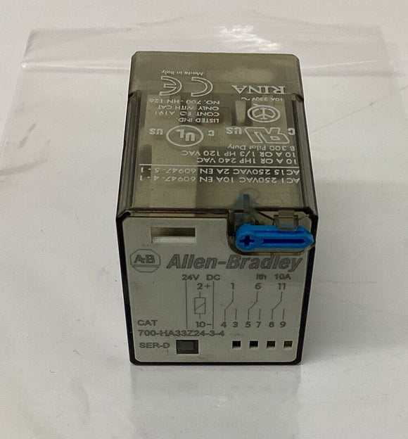 Allen Bradley 700-HA33Z24-3-4 Ser. D Relay 11-Pin 24 VDC Coil