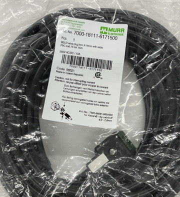 Murr Elektronik 7000-18111-6171500 A-18 MSUD Valve Plug with 15M Cable - 0