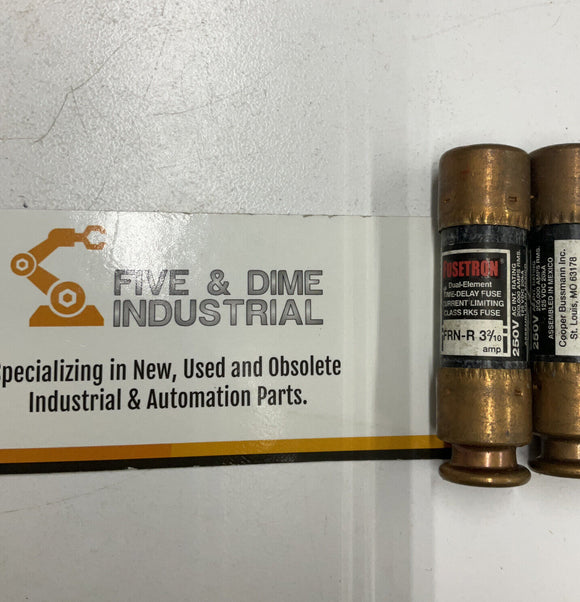Bussmann FRN-R-3 2/10 Fusetron Fuses 3 2/10 Amps 250V   Lot of 4