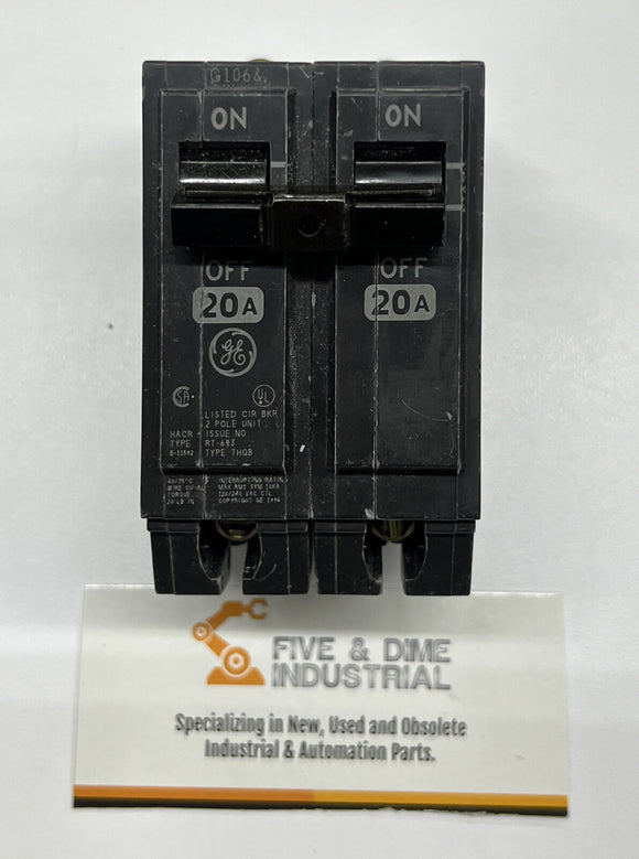 General Electric E-11592 RT-690 THQB 2-Pole 20A Circuit Breaker