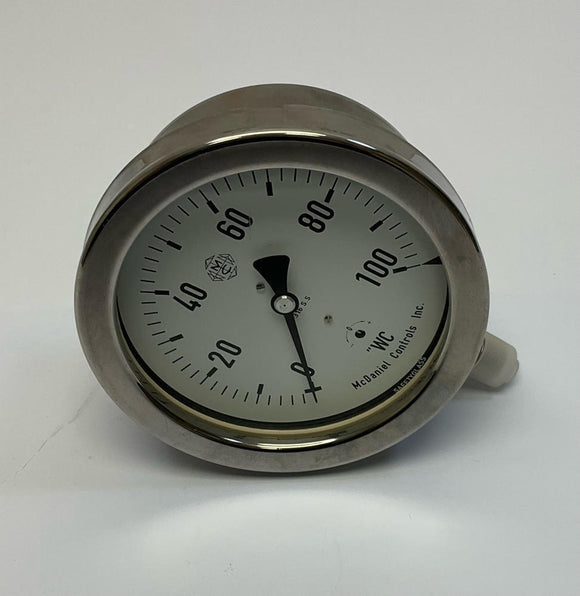 McDaniel Controls  A100 4'' (4.4 overall)  316SS  100  Psi Gauge  1/4 Male Nnp