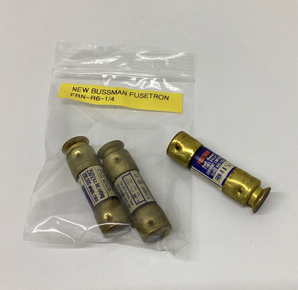 Bussmann Fusetron FRN-R6-1/4 Fuses 250 V Class RKS Lot of 3
