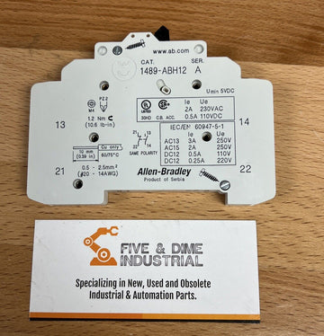 Allen Bradley 1489-ABH12 Series A  Auxiliary Switch