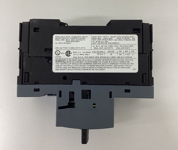 Siemens 3RV2011-1DA20 Motor Protector  2.2-3.2A