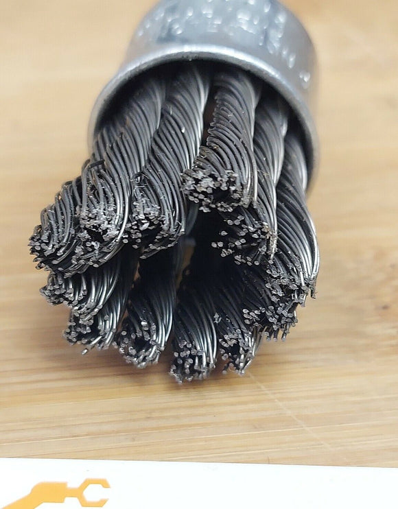 Osborn Steel Bristle Knotted End Brush 1" Ruftuf .020 Wire 1/4" Stem