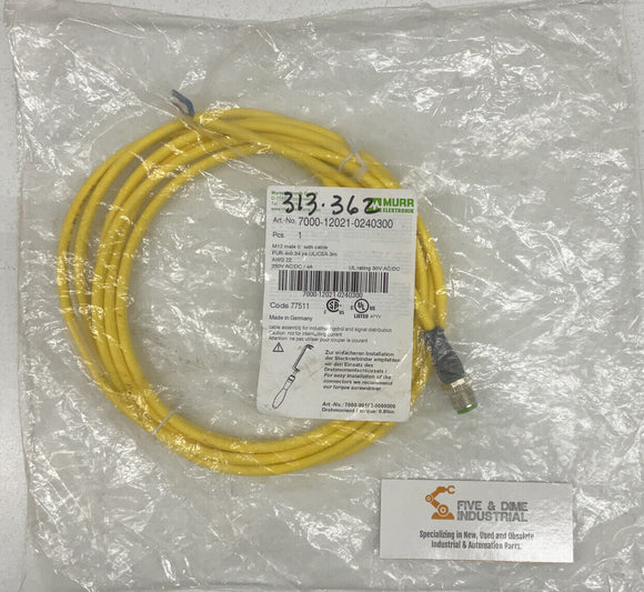 Murr Elektronik 7000-12021-0240300 M12 Male Cable
