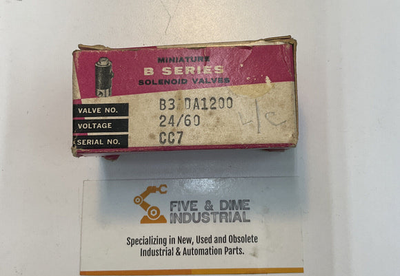 Honeywell Skinner B3DA1200 B Series Solenoid Valve 24 VDC 200 PSI