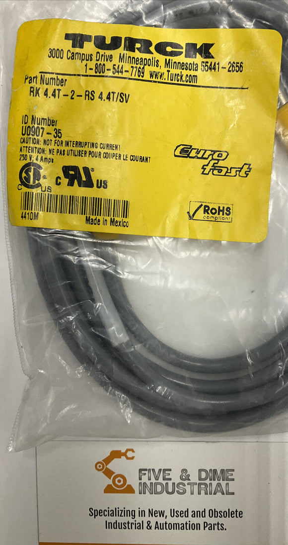 Turck RK 4.4T-2-RS 4.4T/SV Sensor Cable Eurofast U0907-35