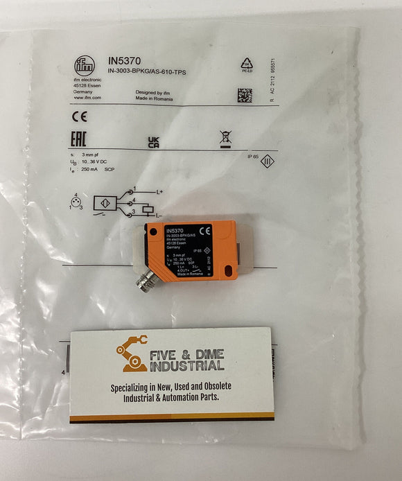 IFM Efector IN5370 / IN-3003-BPKG/AS-610 TPS Proximity Sensor 10-36V/DC