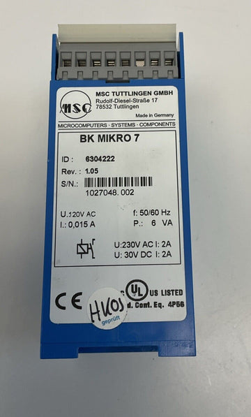 MSC Tuttlingen BK-Mikro-7 Tool Control Module 120VAC - 0