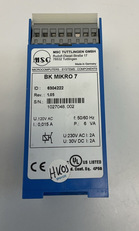 MSC Tuttlingen BK-Mikro-7 Tool Control Module 120VAC