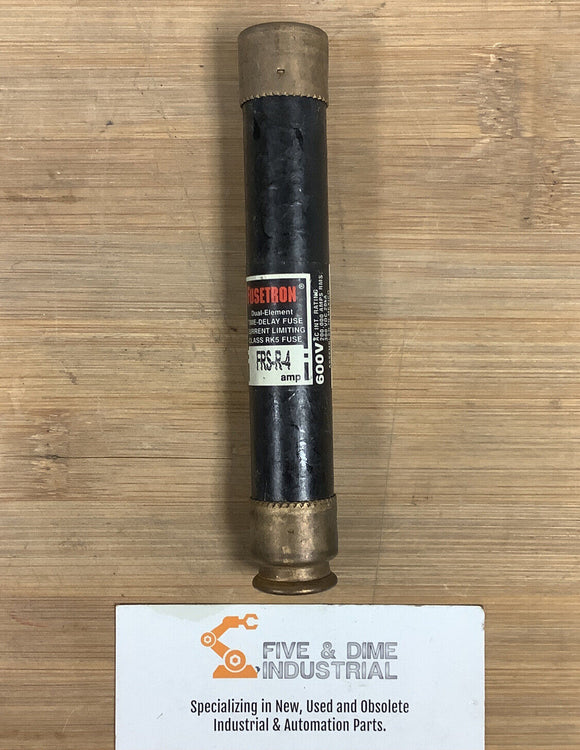 Bussmann Fusetron FRS-R-4 600V Fuses 4-Amp. Lot of 2