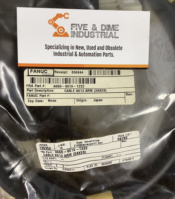 Fanuc A660-8019-T222 Cable K613 Arm  2 Axes - 0