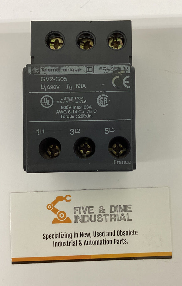 Telemecanique  Square D  GV2-G05 Terminal Block Din Mount