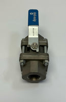 Dyna-Quip  V6S-1  3-Piece 316 Stainless Bolted In-Line Ball Valve 1'' Female Npt-3