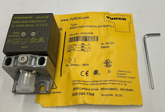 Turck Bi2OU-CA40-AP6X2-H1141 Sensor W/BS 2.1 M1627290  SN 20MM