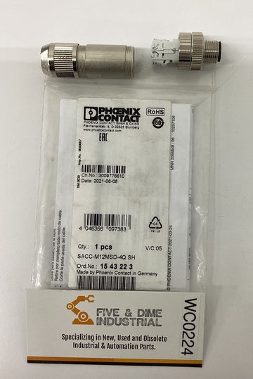 Phoenix Contact 1543223 4-Pole M12 Field Connector SACC-M12MSD-4Q-SH