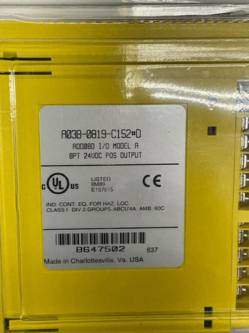 Fanuc A03B-0819-C152#D 8 PT 24 VDC POS Output Module - 0