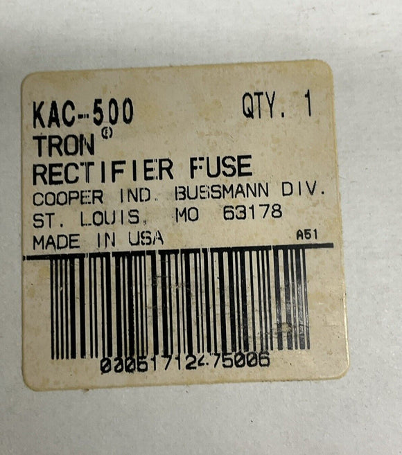 Bussmann Tron Rectifier Fuse KAC-500 600V 500 Amps
