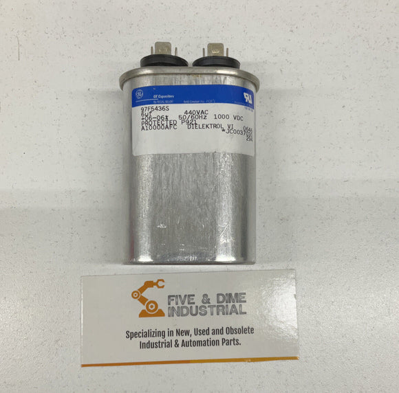 GE Capacitor 97F5436S 6µf +06 - 06% 50/60 Hz  440 Vac