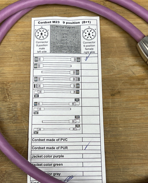 RDE Connects AR-09M8-09F8-3P3-003F M23 9-Position Cable