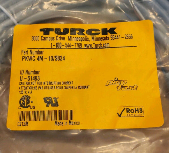 Turck PKWC 4M-10/S824 Pico Fast Cord Set ID U-51493.