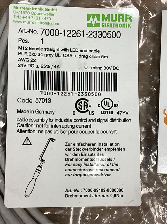 Murr Elektronik 700012261-2330500 M12F Led Straight