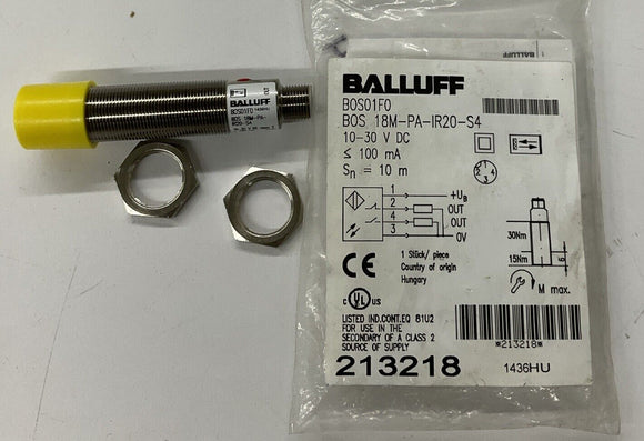Balluff BOS 18M-PA-IR20-S4 Retroreflective Sensor B0S01F0