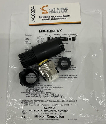 Mencom MIN-4MP-FWX 4-Pin Male 7/8" Field Wireable Connector