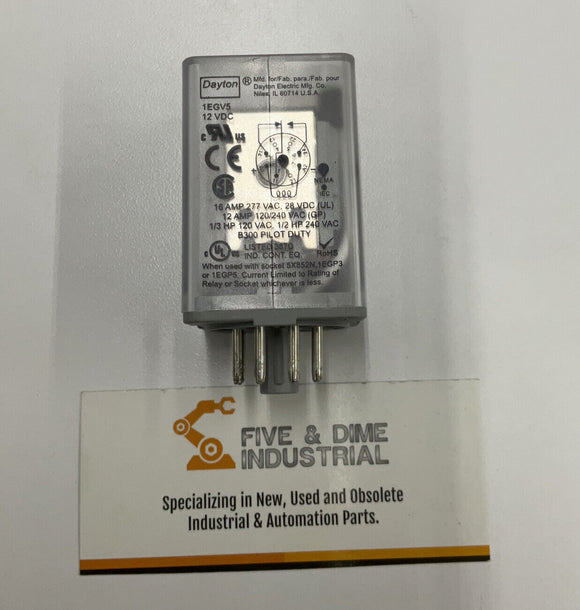 Dayton 1EGV5 Relay 12VDC Coil