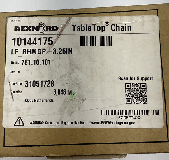 Rexnord 10144175 TableTop Chain XL_RHMDP-3.25IN