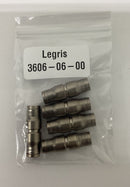 Legris 3606-06-00 Nickel Plated Brass Union 1/4'' OD Tube. Pkg of 5-2