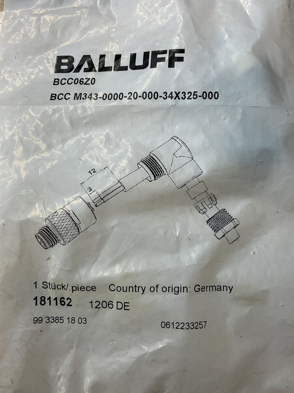 Balluff BCC M343--0000-20-000-34X325-000 Field Wireable Connector BCC06Z0