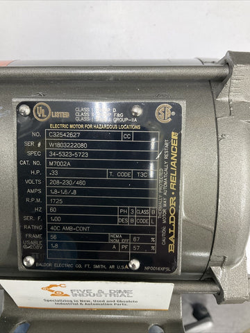 Baldor C325426 .33 HP 208-230/460V Industrial Motor 1725 R.P.M. 56 Frame - 0