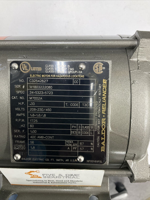 Baldor C325426 .33 HP 208-230/460V Industrial Motor 1725 R.P.M. 56 Frame