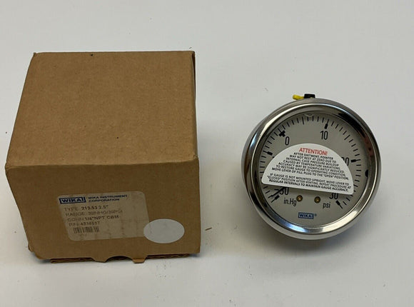 Wika 213.53 2.5" Hydraulic Gauge -30 INHG / 30 Psi