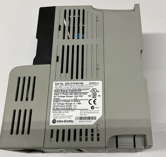 Allen Bradley 22D-D1P4N104 Powerflex 40 0.5HP Motor Drive