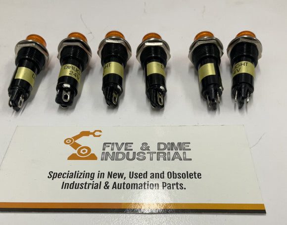 Dialight Led 24VDC Panel Indicator 350-2107-ND Amber Lot of 6