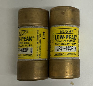 Bussmann Low-Peak LPJ-45SP Time-Delay Fuses 45 Amp Lot of 2 - 0