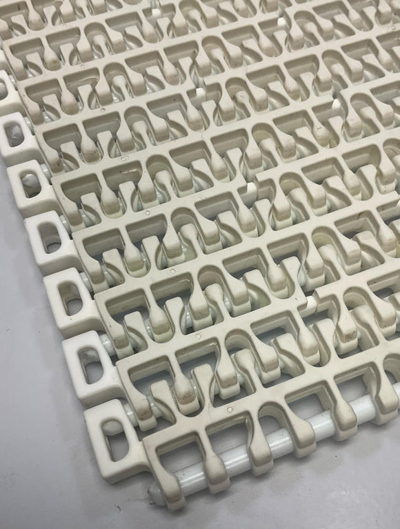 Intralox 1100 Series 5" X 25' White Flush Grid Friction Top Belt