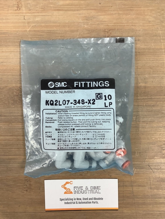 SMC KQ2L07-34S-X2 Male Elbow  Lot of 10