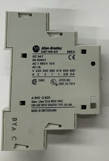 Allen Bradley 140-A11 Auxiliary Contactor 1-N0 1-NC - 0