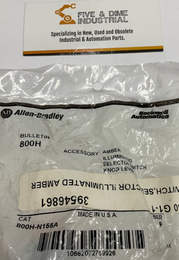 Allen Bradley 800H-N155A Orange Illuminated Selector Switch