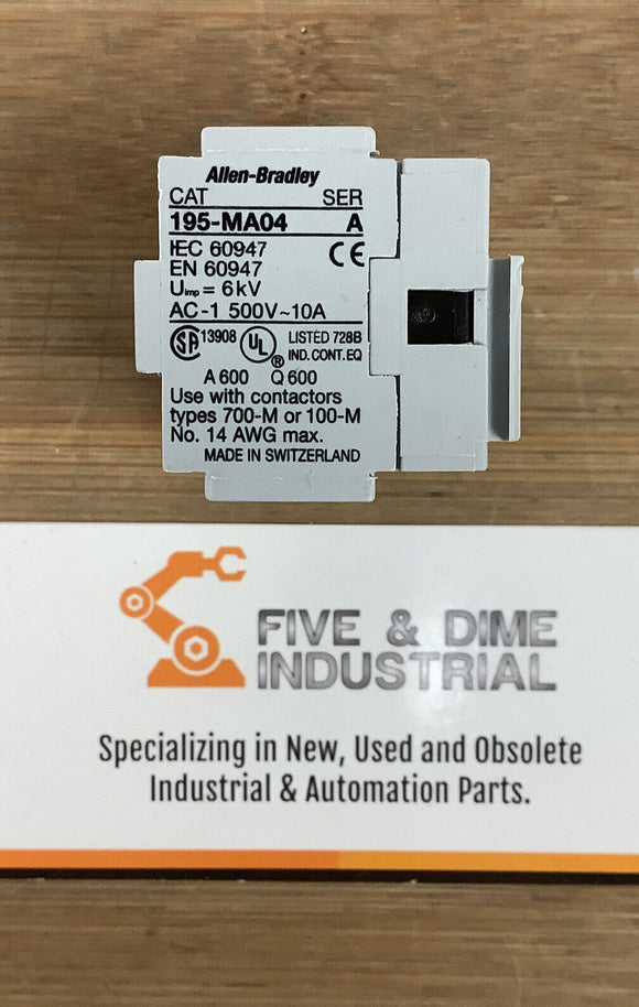 Allen Bradley 195-MA04 Auxiliary Contact Adder Deck
