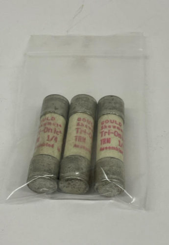 Gould Shawmut  TRN-1/4  Lot of 3 Tri-Onic Time Delay Fuses 1/4-A, 250 VAC