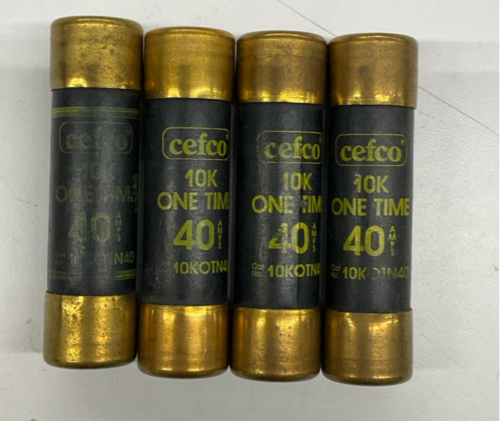 Cefco 10KOTN40 Lot of 4 One-Time Fuses 40 Amps, 10KA