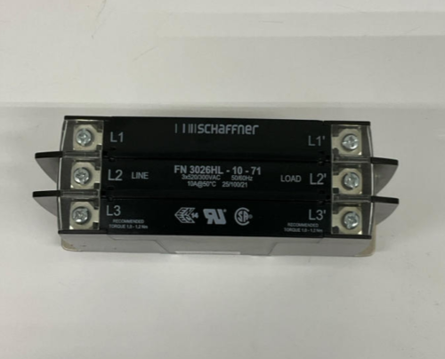 Schaffner FN3026HL-10-71  3-Phase EMI Filter 520 Vac