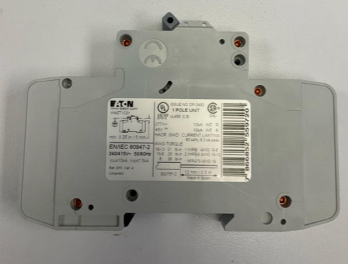 Eaton WMZT1C01 1-Amp Din Mount Circuit Breaker 10kA Type C