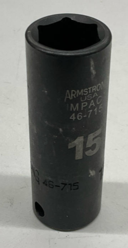 Armstrong 46-715 15mm Long 6-Point Impact Socket 3/8" Drive