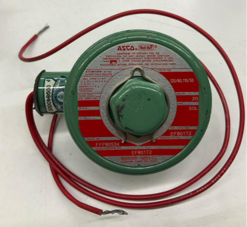 Asco Red Hat EF80172 Solenoid Valve 110/120 VAC Push / Pull